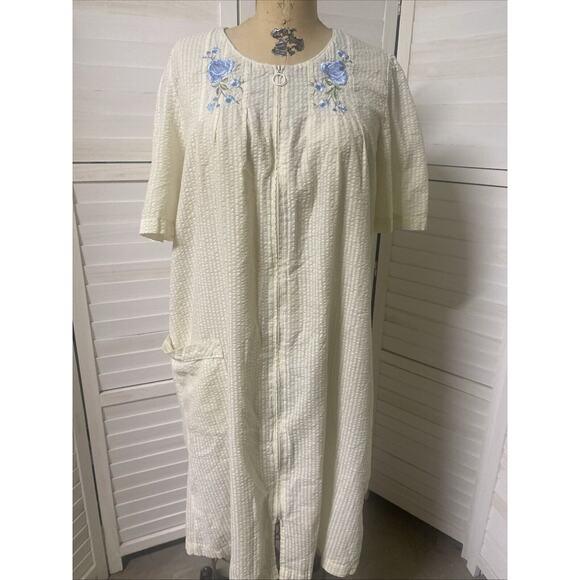 Charter Club Other - Charter Club Intimates Nightgown Housecoat Robe Seersucker Cotton Modest Large
